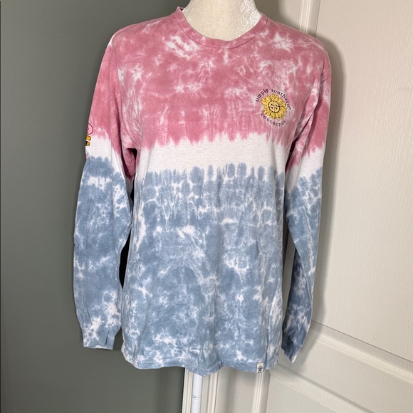 Simply Southern Pink and Blue Tie-Dye Long Sleeve Tee - Picture 1 of 9